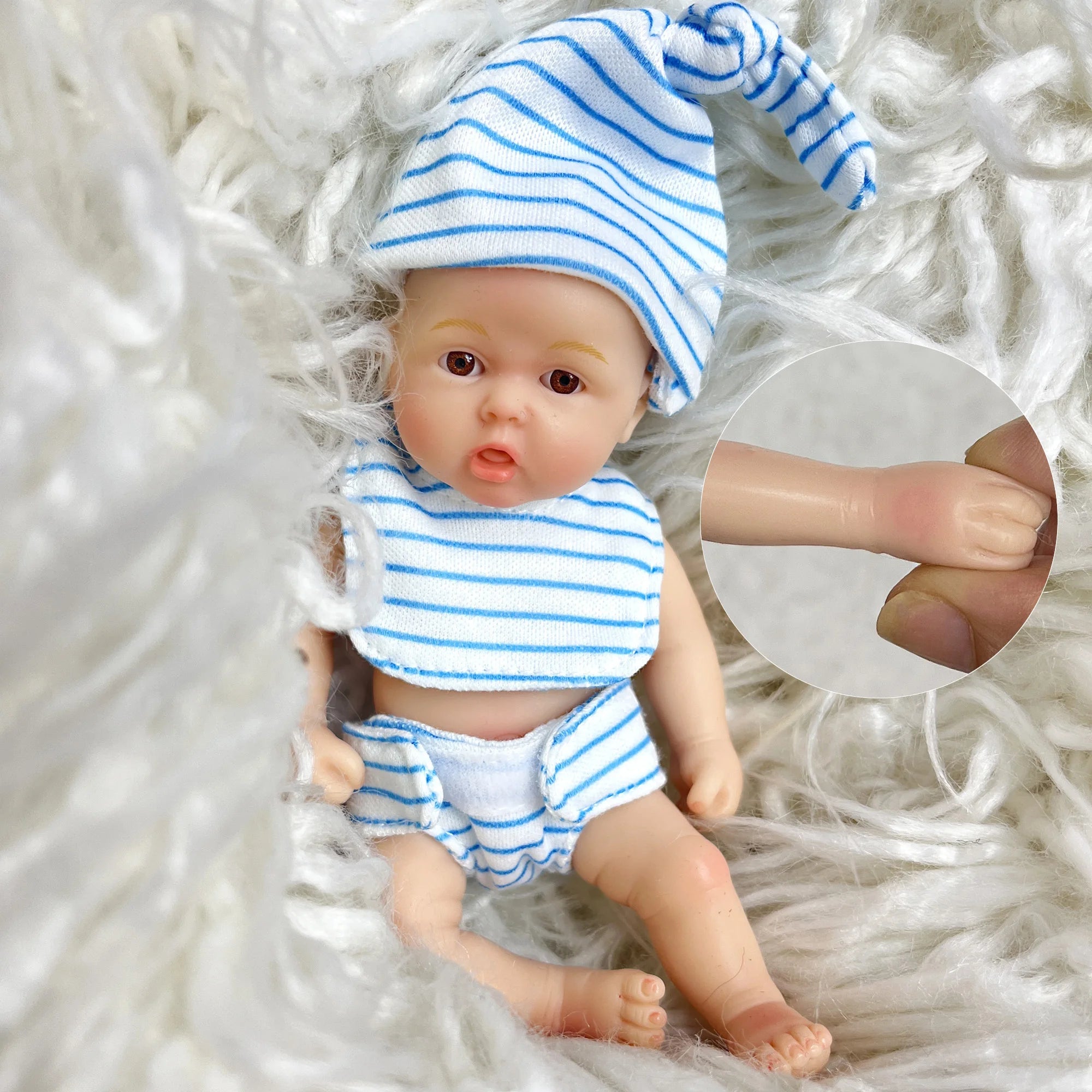 6 inch full silicone mini reborn girl bebe lifelike handmade soft bebe reborn doll palm lovely toys