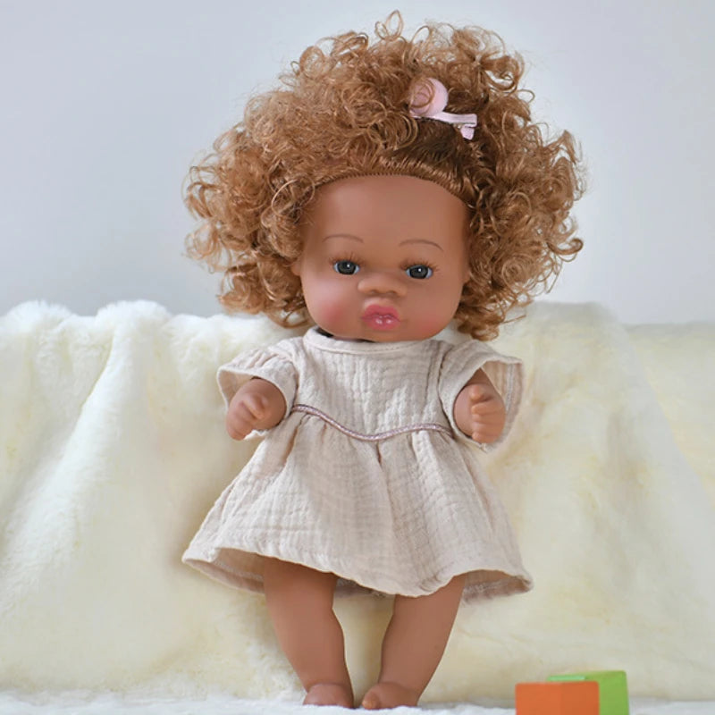 35cm american reborn baby doll black soft vinyl baby dolls lifelike newborn baby doll girl gift doll toy 14inch dolls