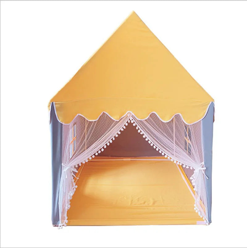 Portable Kids Tent Children's Tent Folding Tipi Baby Play House Large Girls Pink Princess Party Castle Child Room Decor Foldable | Tesoro Dolls