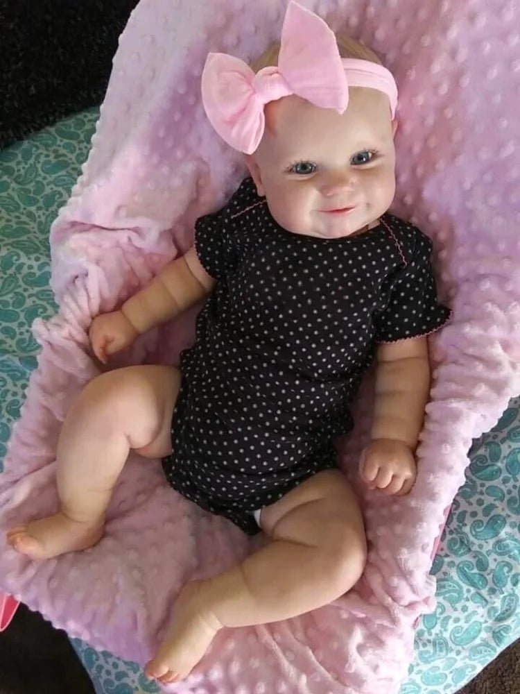 finished reborn baby doll maddie smile girl handmade 3d skin visible veins art collection doll toy figure gift