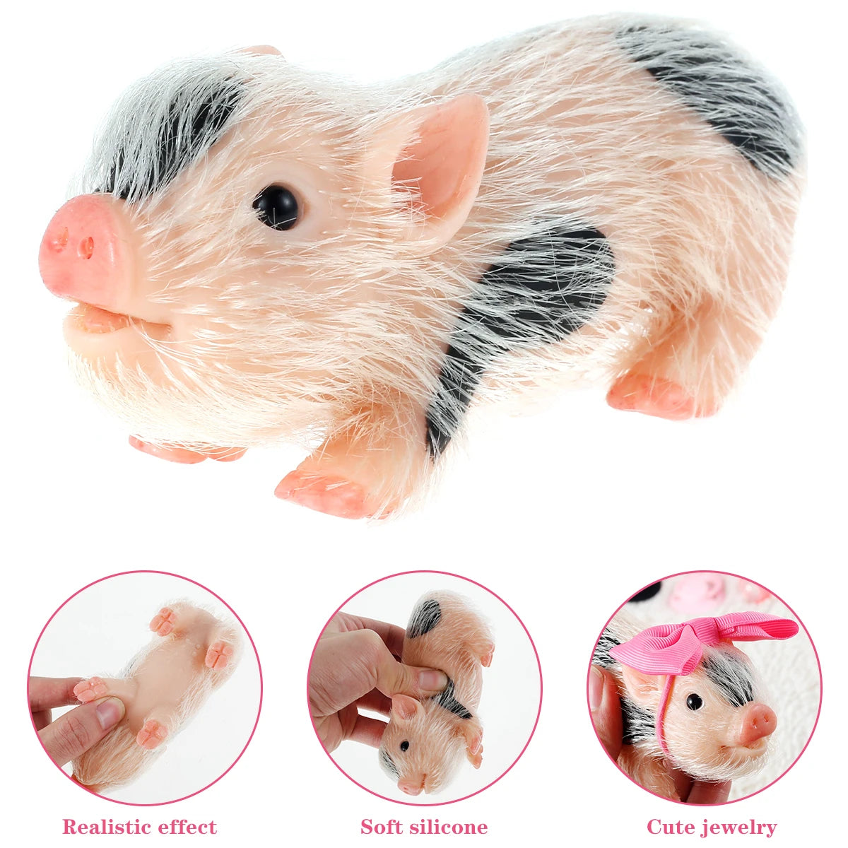 Pig Dolls Toy Set Mini Silicone Piglet Accessory Soft Lifelike Cute Mini Reborn Piglet Newborn Animal Pig Doll Toy Gift For Kids | Tesoro Dolls