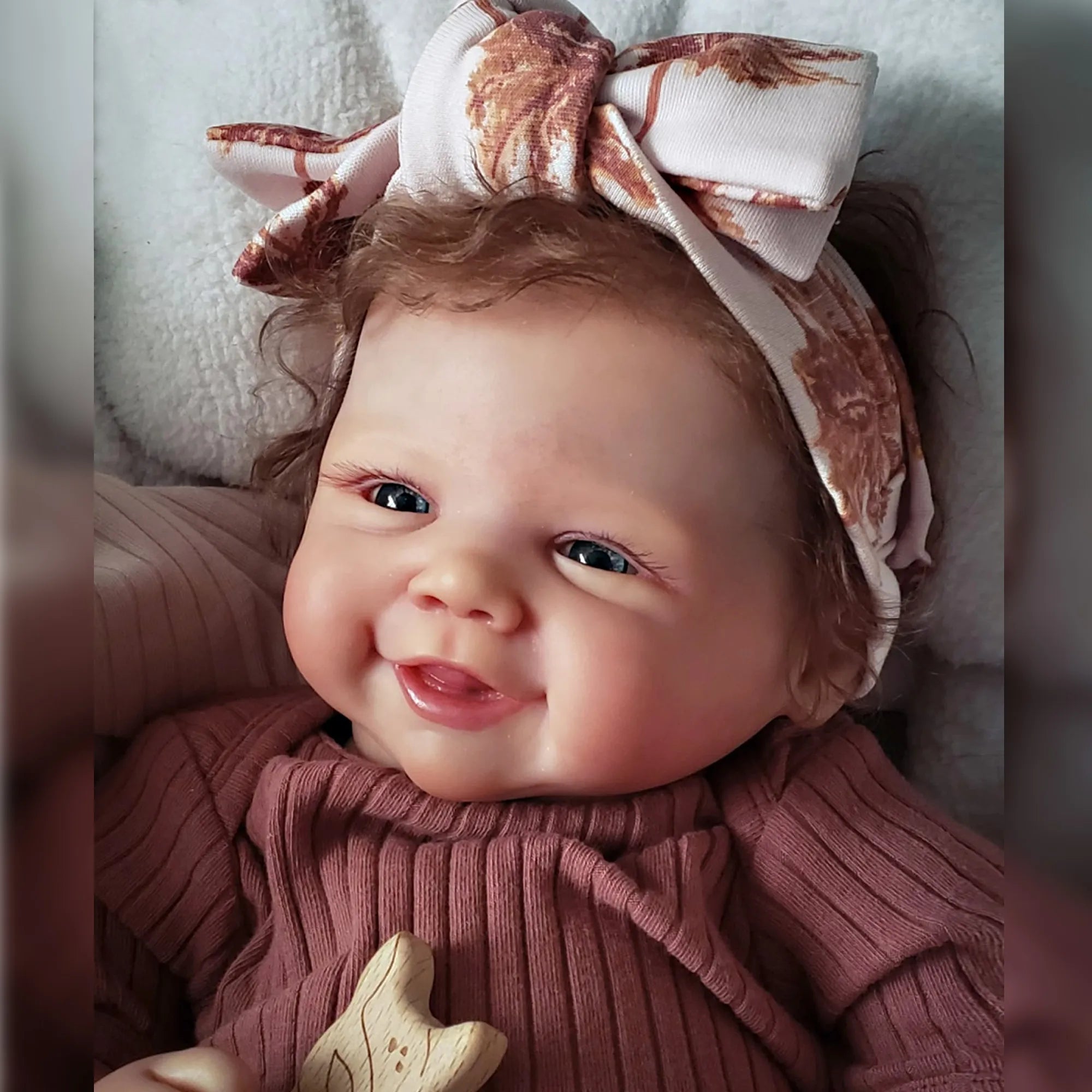 Vivienne Bebê Reborn Dolls 18 Inch Hand Made Painted Smile Newborn Baby With Rooted Hair Doll Toys Muñecas Para Niñas | Tesoro Dolls