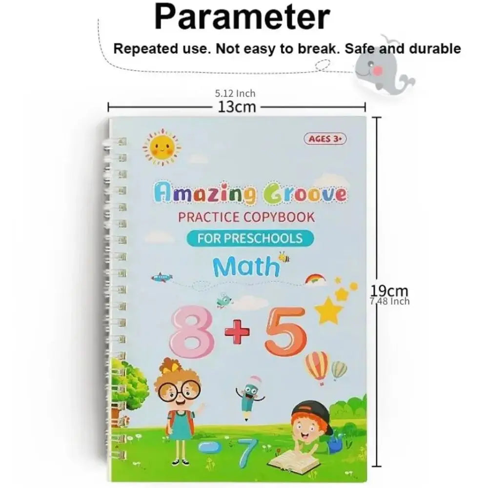 Libro de práctica mágica para niños, libro de copia, libro reutilizable, libre de toallitas, juguetes para niños, pegatinas de escritura, libro de copia en inglés, práctica para padres