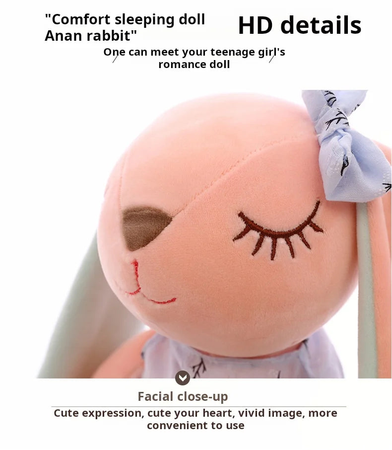 rabbit lnstagram toy pink girl heart long ear peace rabbit plush toy doll comfort doll throw pillow children'