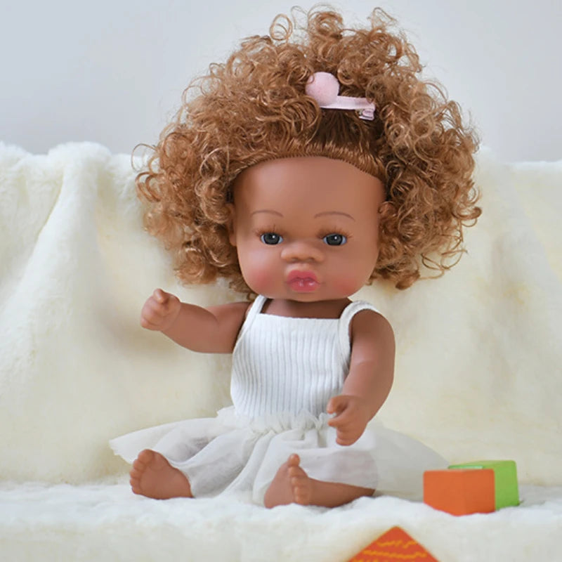 35cm american reborn baby doll black soft vinyl baby dolls lifelike newborn baby doll girl gift doll toy 14inch dolls