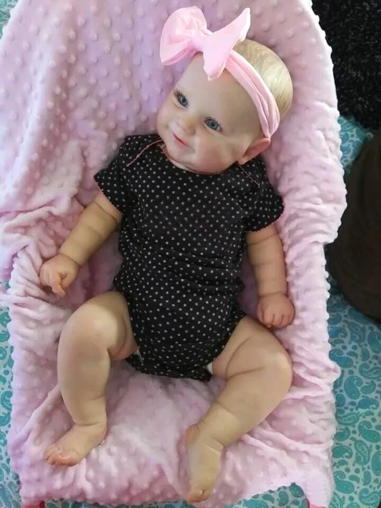 finished reborn baby doll maddie smile girl handmade 3d skin visible veins art collection doll toy figure gift