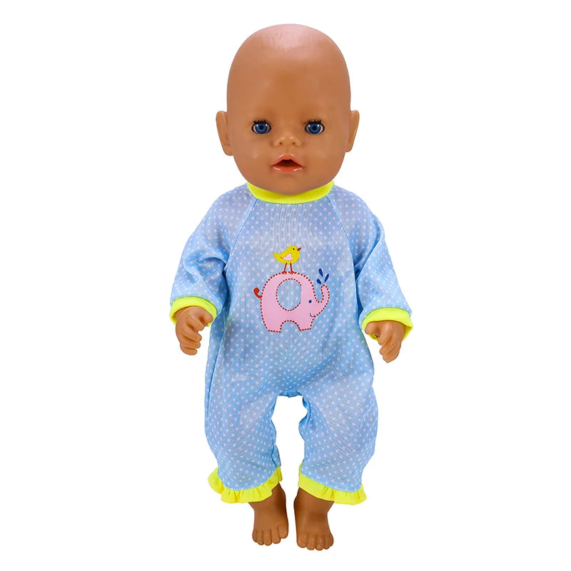 43cm doll clothes 18 inch dolls conjoined pajamas