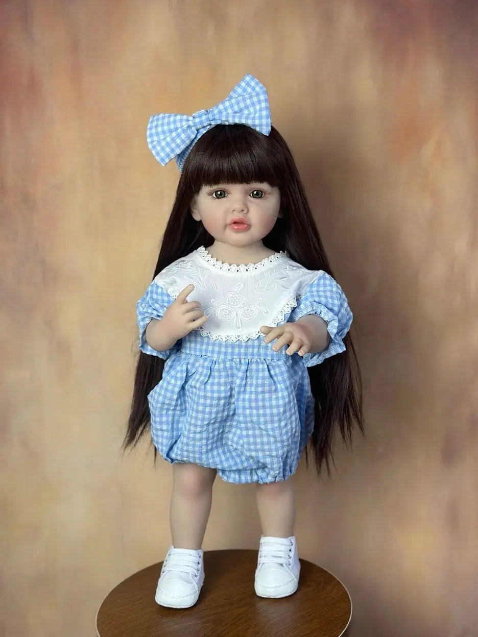 stand reborn baby lifelike girl doll full soft silicone body princess toddler bebe birthday gift