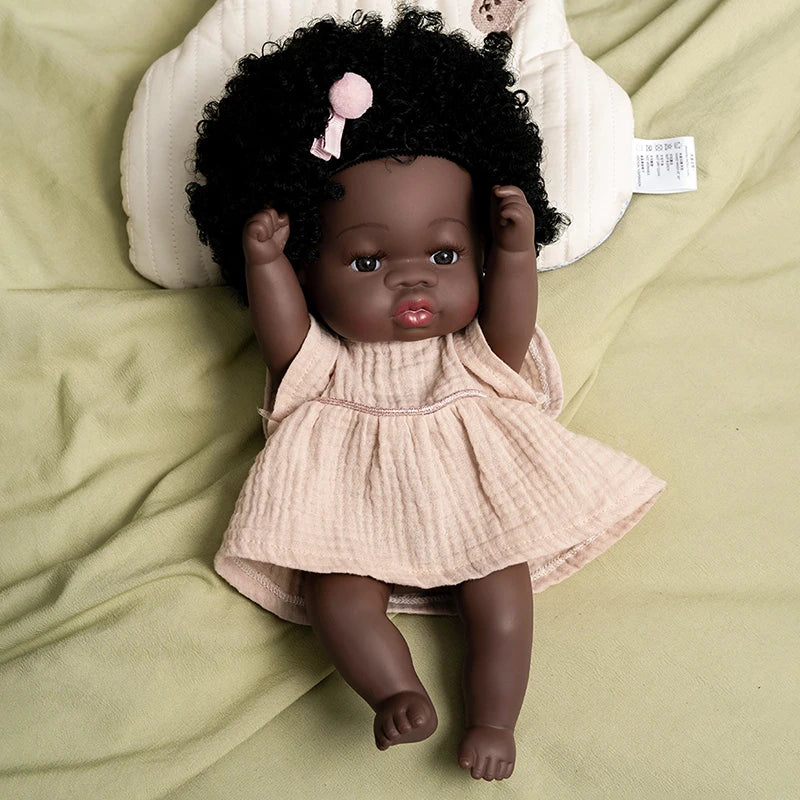 35cm american reborn baby doll black soft vinyl baby dolls lifelike newborn baby doll girl gift doll toy 14inch dolls