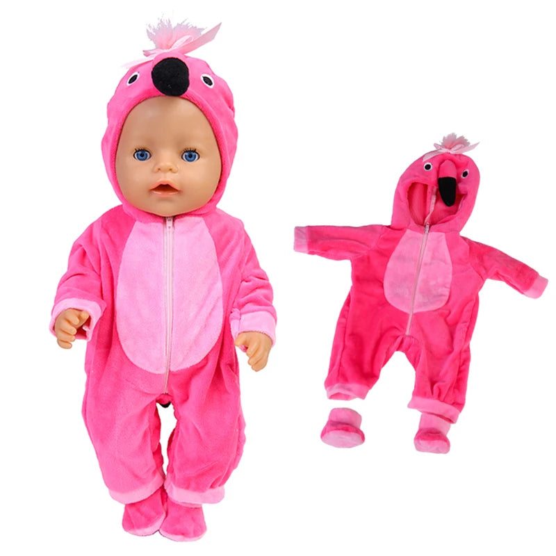 43cm doll clothes 18 inch dolls conjoined pajamas