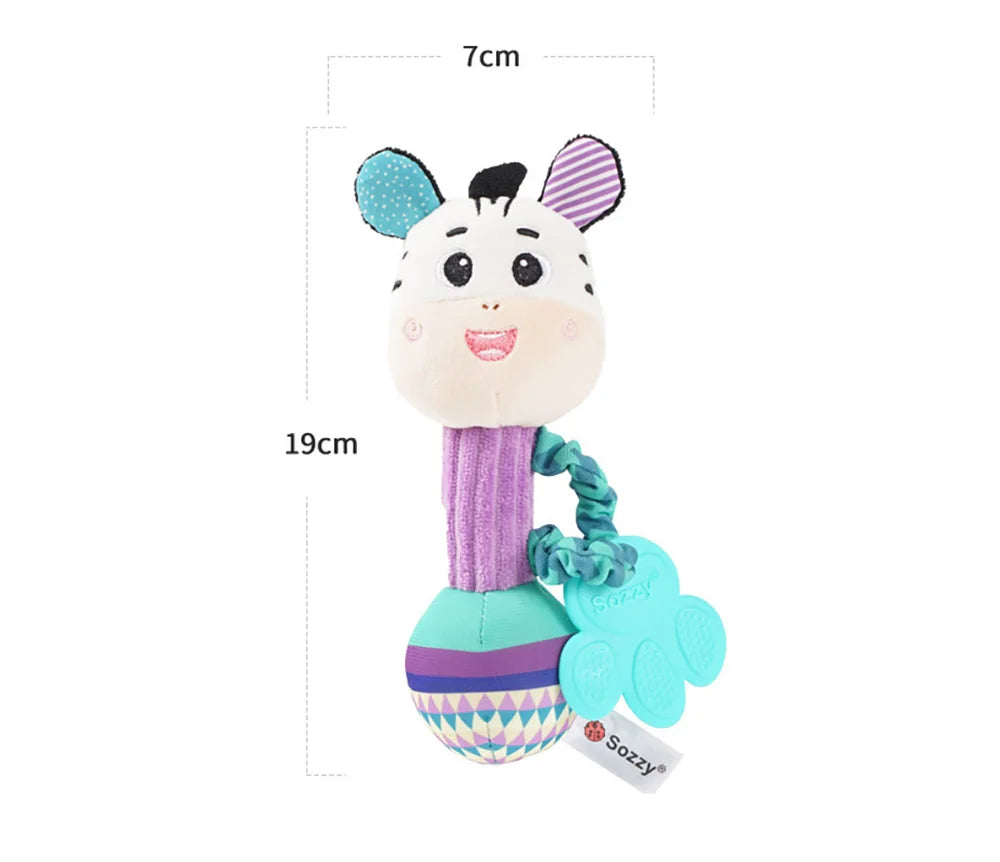 baby rattles soft stuffed animal rattle hand grip baby toys shaker crinkle squeaky sensory travel accessories