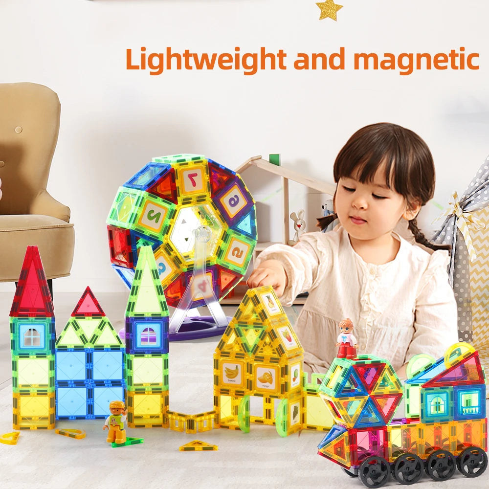 Romboss Magnetic Designer Construction Set Plastic Magnetic Sheet Construction Building Puzzle Boys Girls Children Toys Gifts | Tesoro Dolls