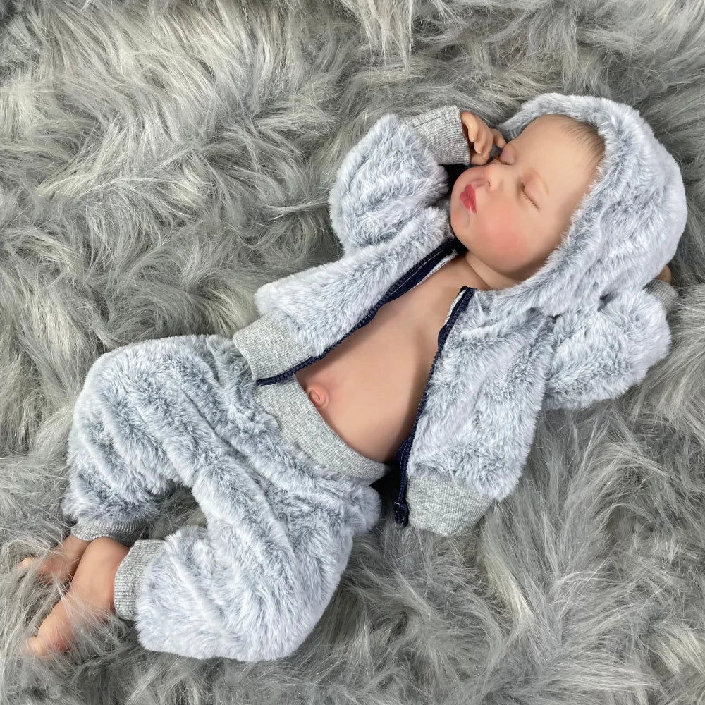 20inch reborn loulou full vinyl body washable newborn baby doll reborn girl 3d skin tone visible veins doll