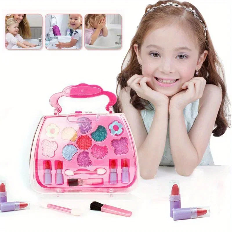 Kids Makeup Kit for Girl Washable Kids Makeup Kit Girl Toys Real Little Girls Makeup Kit for Kids Children Princess Play Makup | Tesoro Dolls