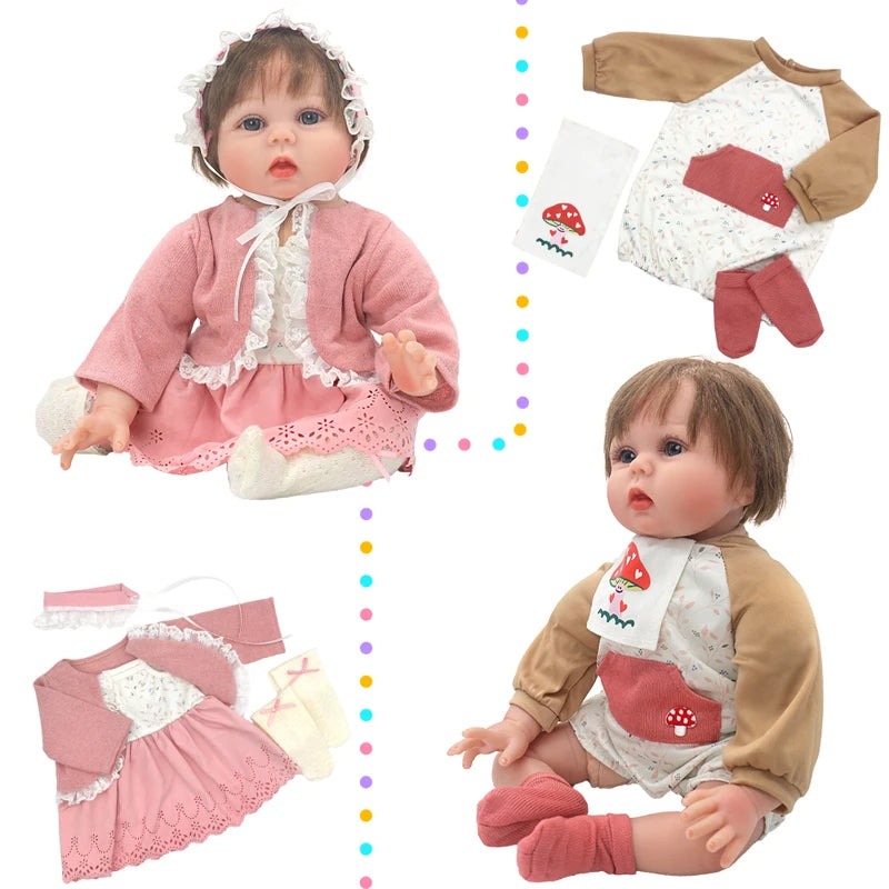 50-55cm reborn baby doll clothes rompers 22 inch doll clothes dress skirt toys outfit