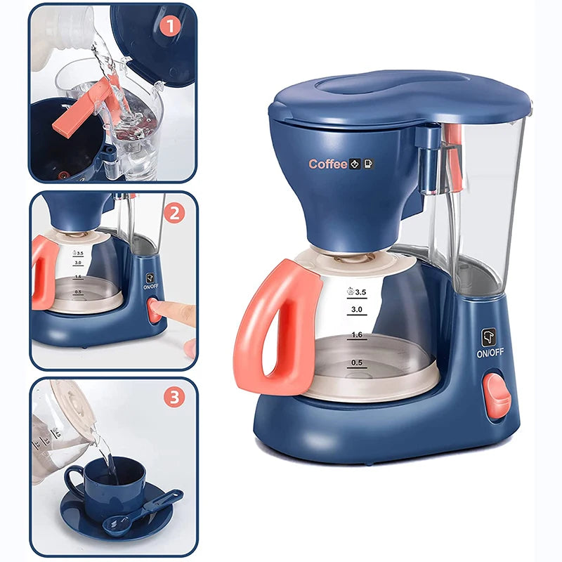 Mini Household Appliances Kitchen Toys, Pretend Play Set with Coffee Maker Blender Mixer and Toaster for Kids Boys Girls Gifts | Tesoro Dolls