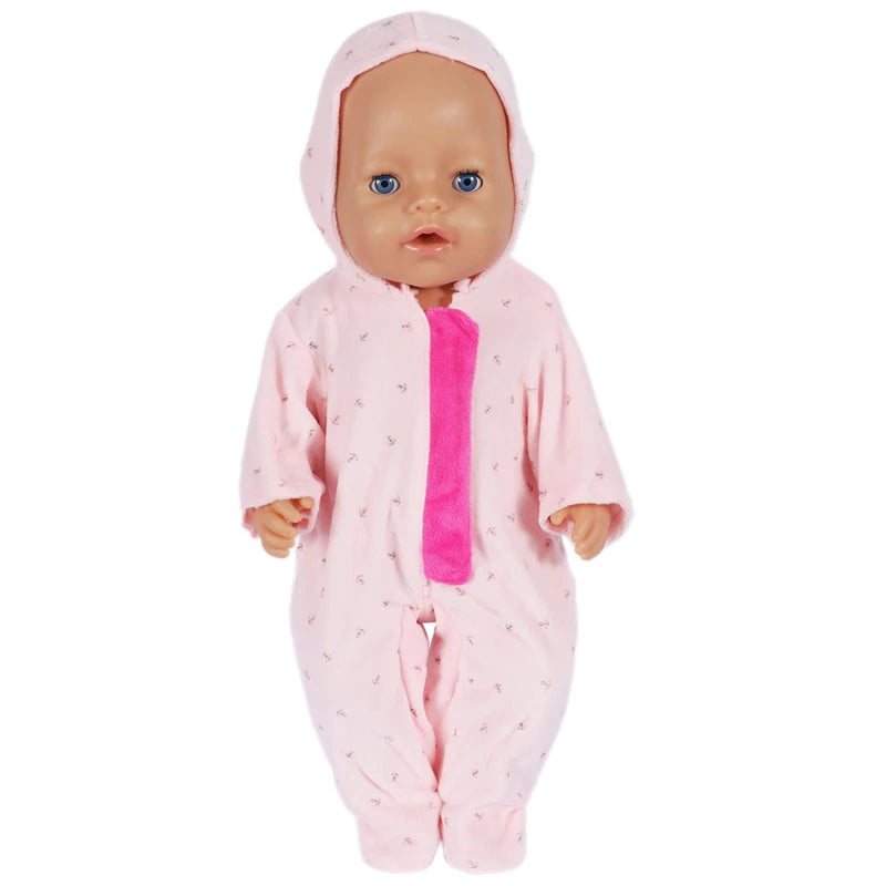 43cm doll clothes 18 inch dolls conjoined pajamas