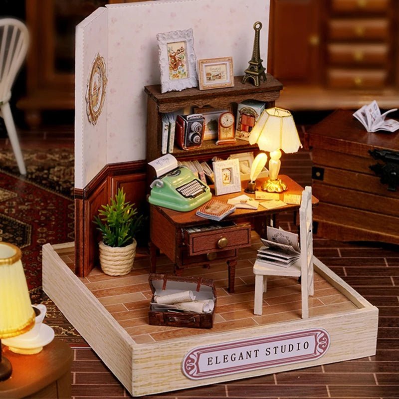 Wooden Miniature Doll House DIY Small House Kit Making Room Toys 3D Puzzle Assembly Building Model Toys for Birthday Gifts | Tesoro Dolls