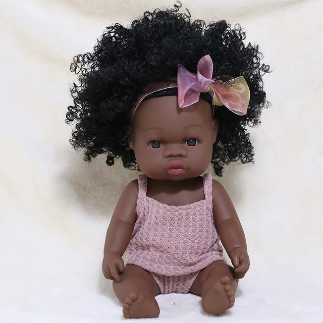 35cm american reborn baby doll black soft vinyl baby dolls lifelike newborn baby doll girl gift doll toy 14inch dolls