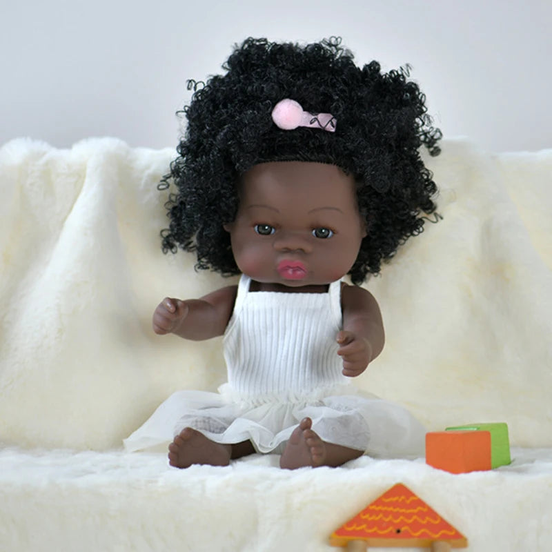 35cm american reborn baby doll black soft vinyl baby dolls lifelike newborn baby doll girl gift doll toy 14inch dolls