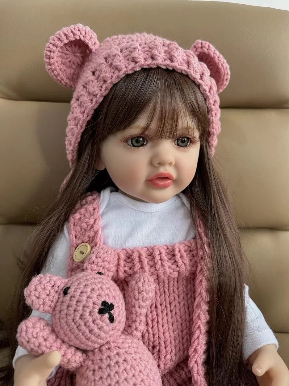 bzdoll 55 cm 22 inch reborn dolls realistic full silicone baby bebe newborn girl doll princess toddler toy gift