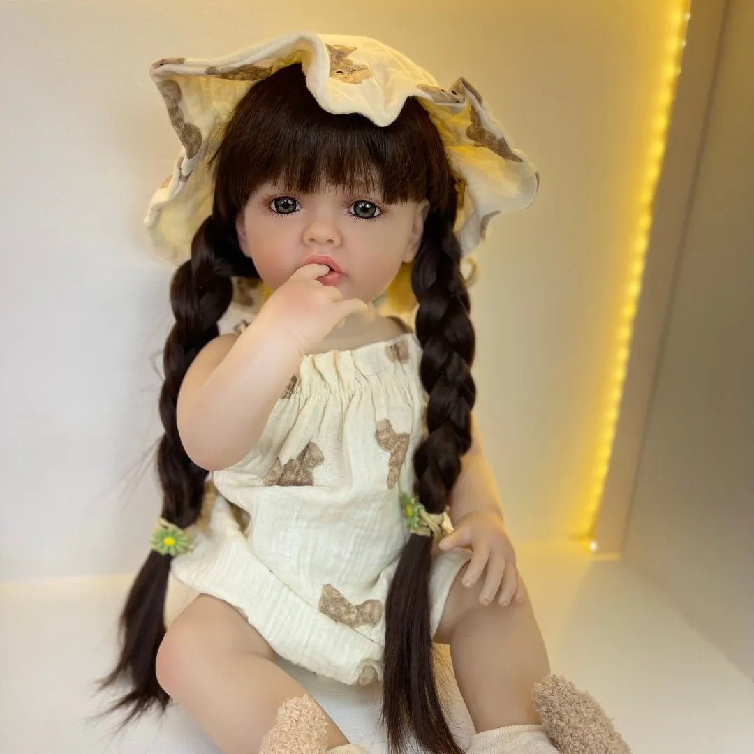 bzdoll 55 cm 22 inch reborn dolls realistic full silicone baby bebe newborn girl doll princess toddler toy gift