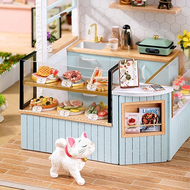 Milk Tea Mini Doll House DIY Kit For Making Room Toys Handmade 3D Puzzle Assembled Toys Birthday Gifts Wooden Crafts Dollhouse | Tesoro Dolls