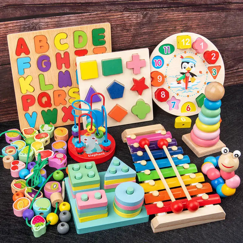 Montessori Wooden Toys 3 Years Boy Girl  Baby Development Games Wood Puzzle for Kid Educational Learning Toy  for Baby 1 2 Years | Tesoro Dolls