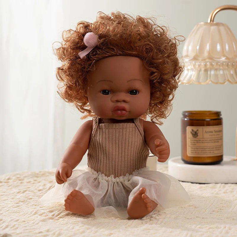 35cm american reborn baby doll black soft vinyl baby dolls lifelike newborn baby doll girl gift doll toy 14inch dolls