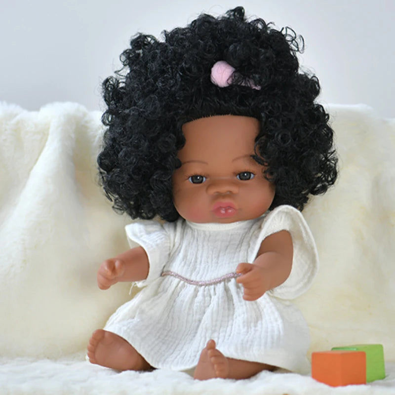 35cm american reborn baby doll black soft vinyl baby dolls lifelike newborn baby doll girl gift doll toy 14inch dolls