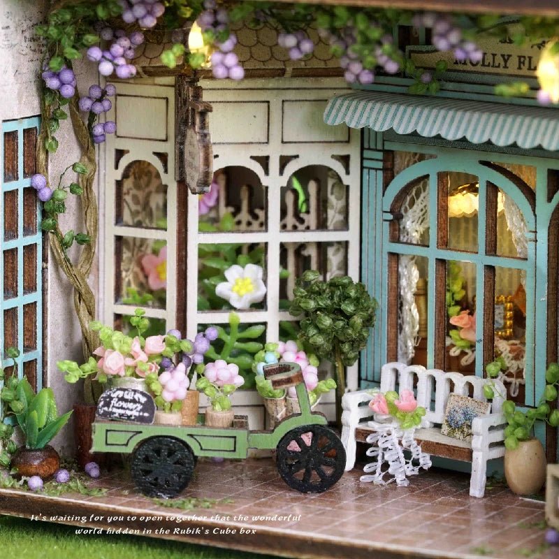 Casa de muñecas en miniatura de madera, kit de construcción de modelo de rompecabezas 3D, juguetes para habitación pequeña, hogar con muebles, iluminación, regalo artesanal de madera