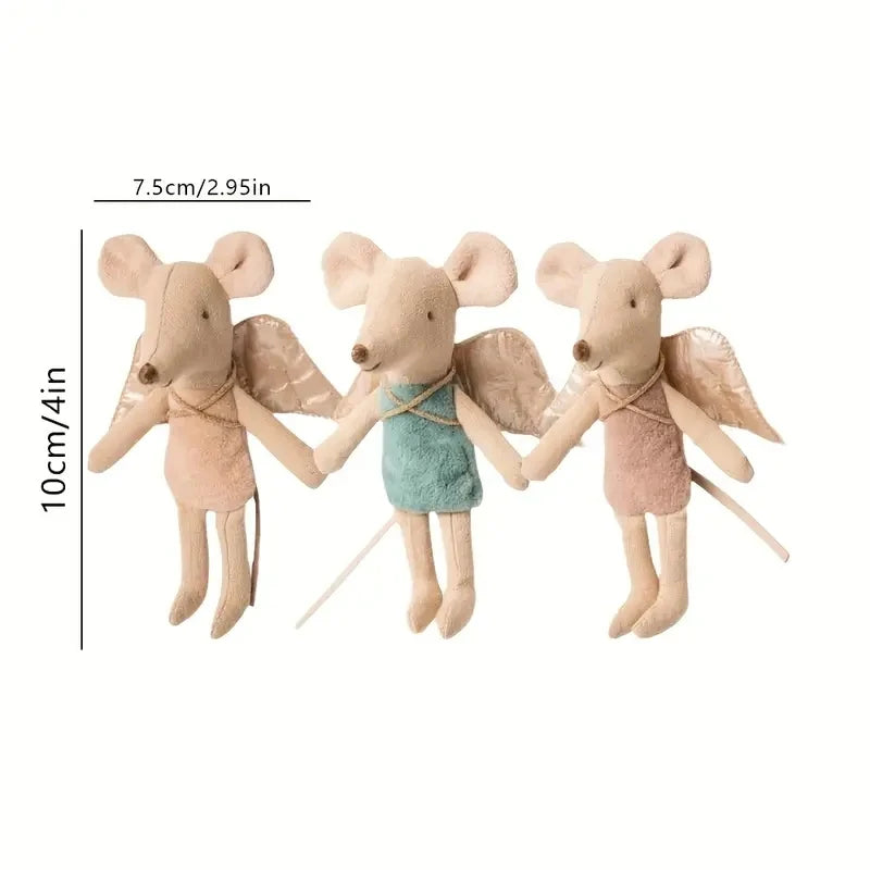 Nordic Style Fabric Art Mouse Doll Thumb Doll Toy Cute Angel Wings Mouse Doll Zodiac Gift Birthday Gift Rag Doll Small Decoratio | Tesoro Dolls