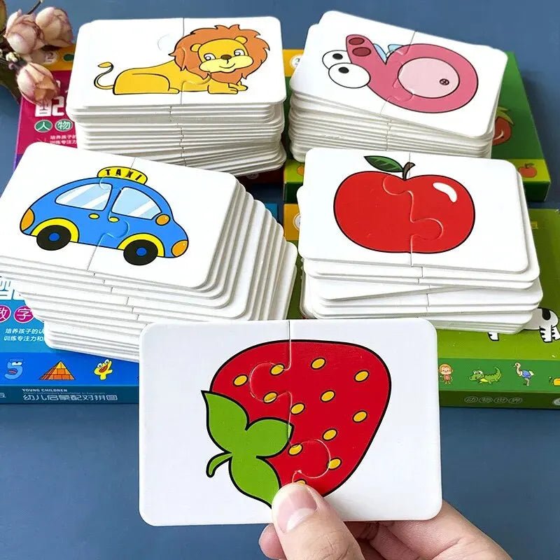 32 pcs enlightenment card matching puzzle early education cartoon pattern cognitive boys