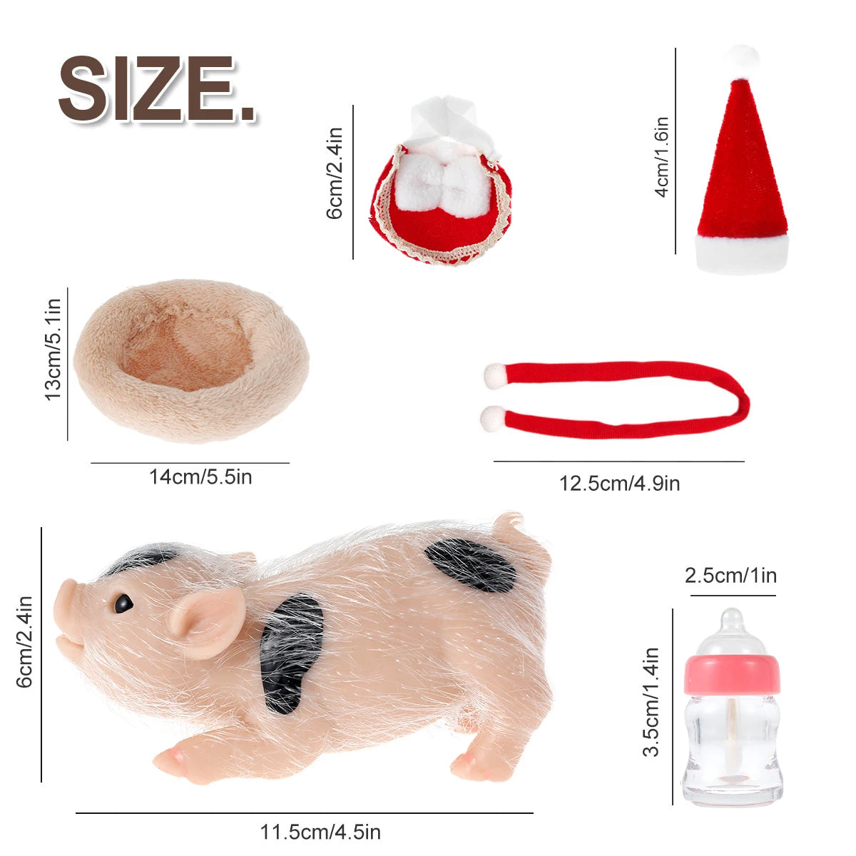 Pig Dolls Toy Set Mini Silicone Piglet Accessory Soft Lifelike Cute Mini Reborn Piglet Newborn Animal Pig Doll Toy Gift For Kids | Tesoro Dolls