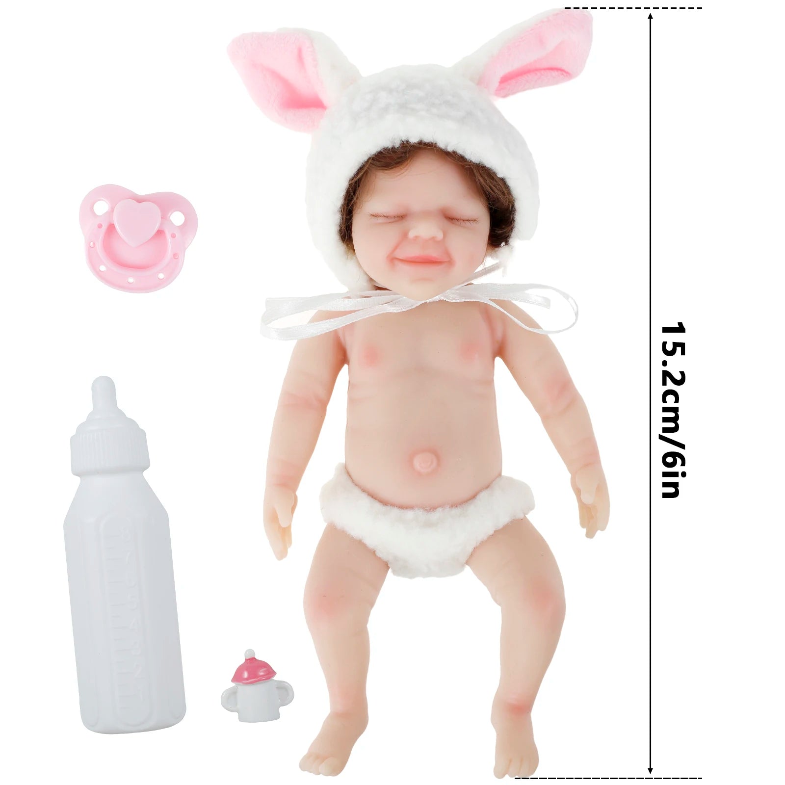 Miniature Reborn Dolls 6inch Smiling Realistic Silicone Infant Soft Washable Newborn Doll With Clothes Toy Cute Baby Doll | Tesoro Dolls