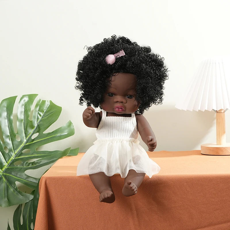 35cm american reborn baby doll black soft vinyl baby dolls lifelike newborn baby doll girl gift doll toy 14inch dolls