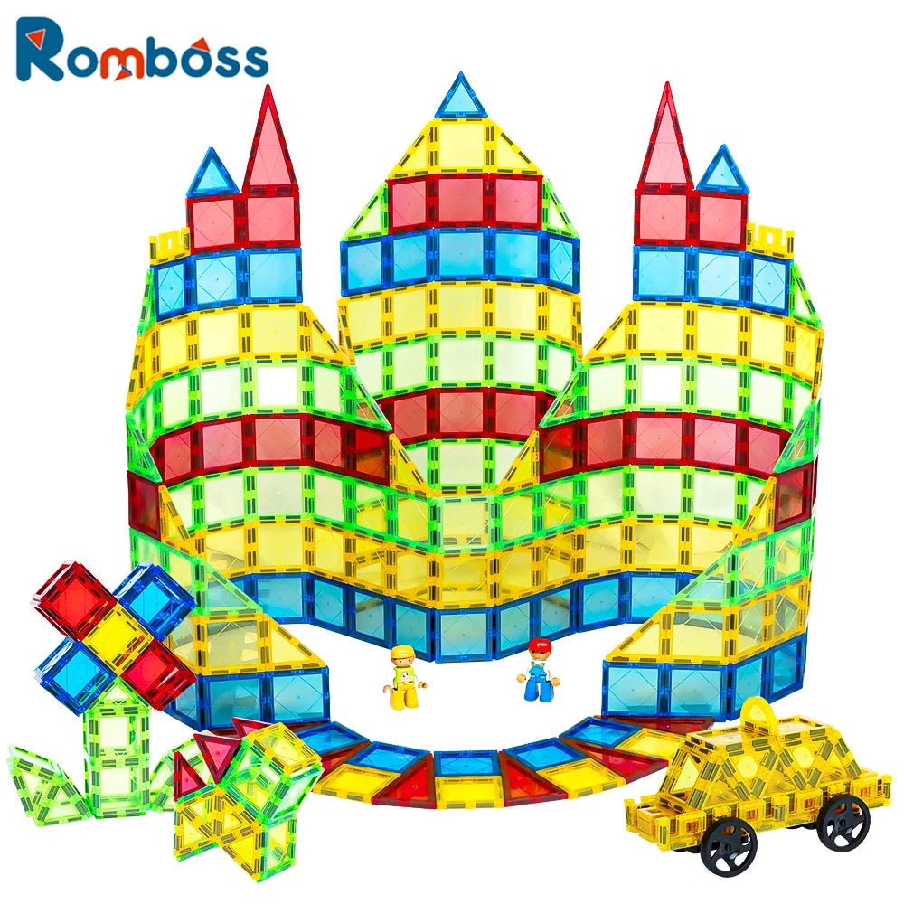 Romboss Magnetic Designer Construction Set Plastic Magnetic Sheet Construction Building Puzzle Boys Girls Children Toys Gifts | Tesoro Dolls