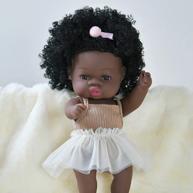 35cm american reborn baby doll black soft vinyl baby dolls lifelike newborn baby doll girl gift doll toy 14inch dolls