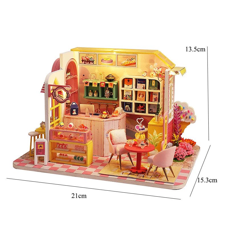 Wooden Miniature Doll House 3D Puzzle Assembly Building Model Kit Small Room Toys Home With Furniture Lighting Wooden Craft Gift | Tesoro Dolls