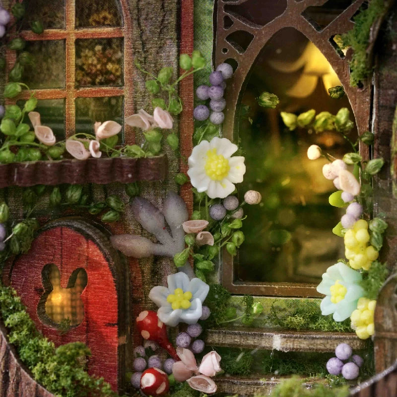 Casa de Muñecas en Miniatura de Madera 3D - Kit de Construcción con Muebles e Iluminación