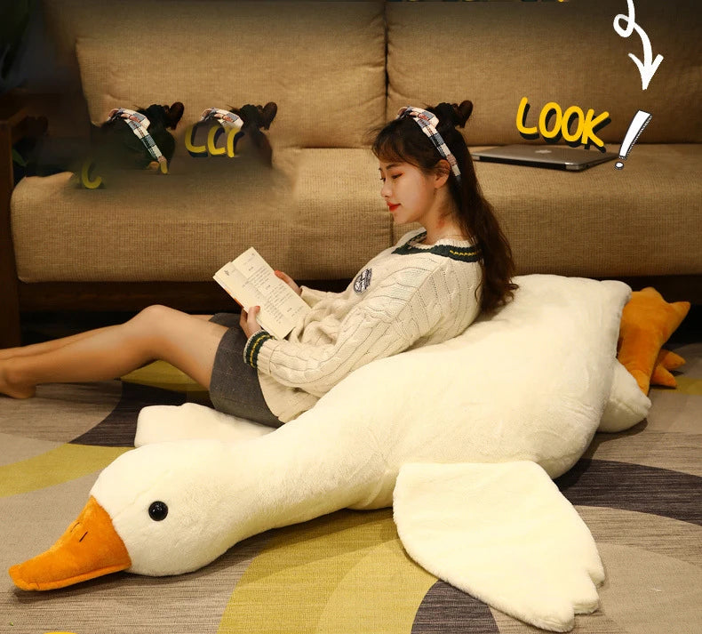 big goose plush toy fluffy duck stuffed doll cute animal swan plush toys sofa pillow home decor christmas gift