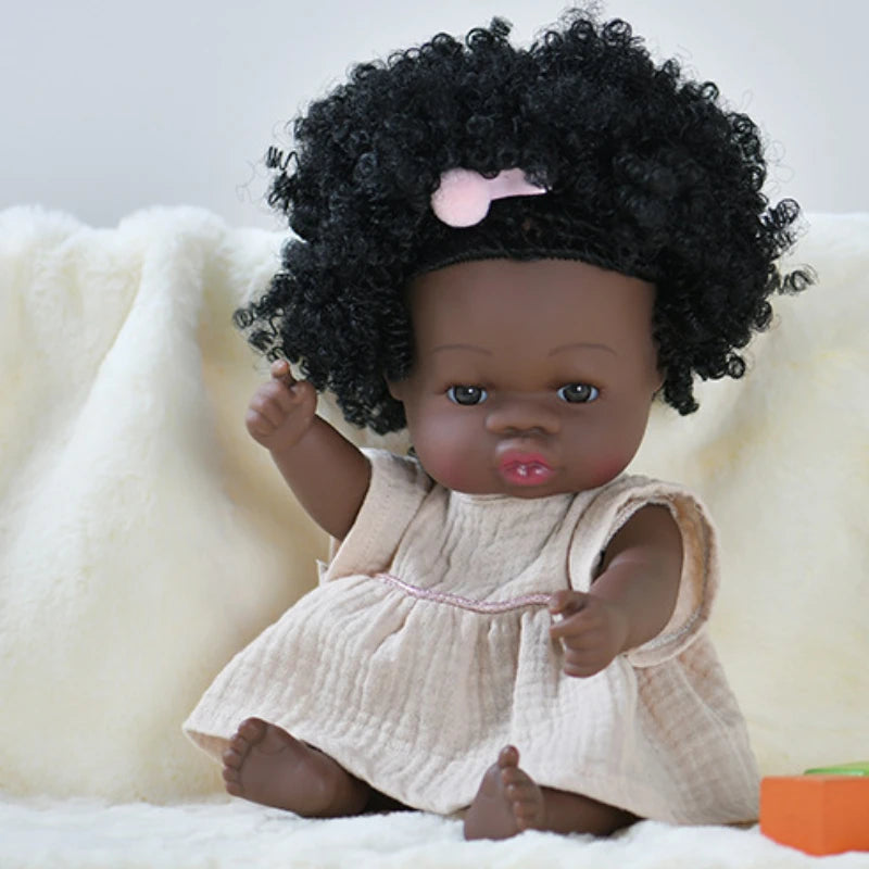 35cm american reborn baby doll black soft vinyl baby dolls lifelike newborn baby doll girl gift doll toy 14inch dolls