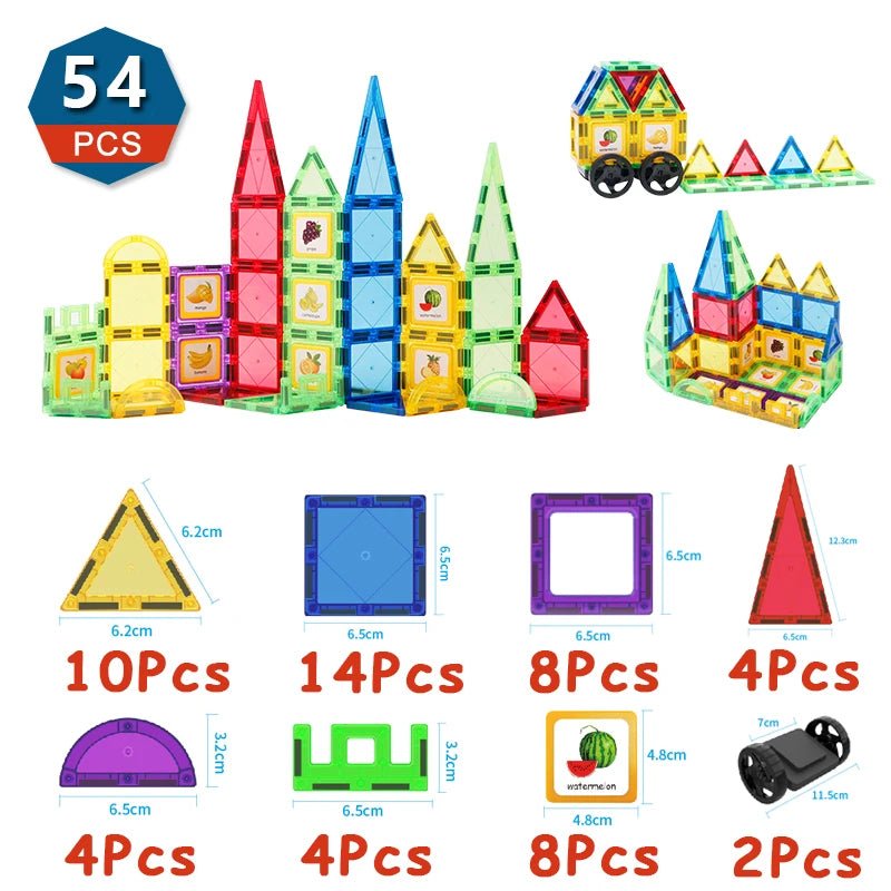 Romboss Magnetic Designer Construction Set Plastic Magnetic Sheet Construction Building Puzzle Boys Girls Children Toys Gifts | Tesoro Dolls