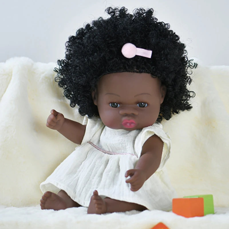 35cm american reborn baby doll black soft vinyl baby dolls lifelike newborn baby doll girl gift doll toy 14inch dolls