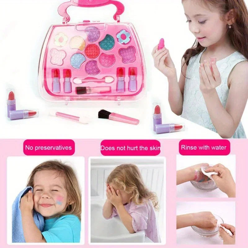 Kids Makeup Kit for Girl Washable Kids Makeup Kit Girl Toys Real Little Girls Makeup Kit for Kids Children Princess Play Makup | Tesoro Dolls