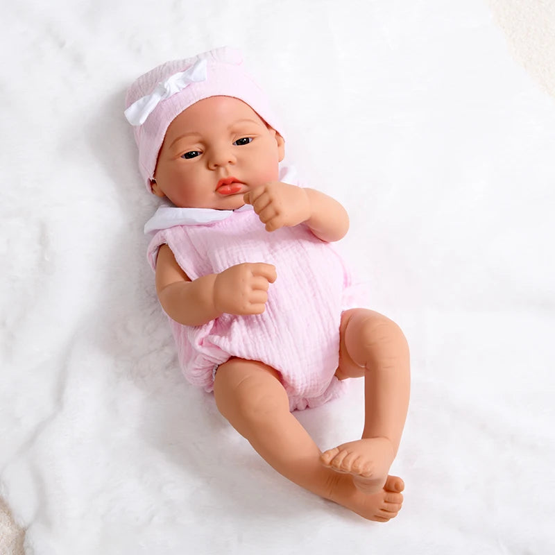 16inch full body silicone bebe reborn doll soft dolls lifelike baby vinyl bebe doll cute reborn baby doll