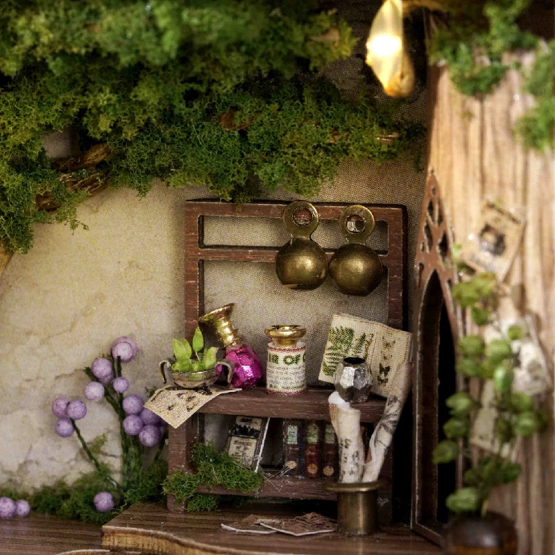 Casa de Muñecas en Miniatura de Madera 3D - Kit de Construcción con Muebles e Iluminación