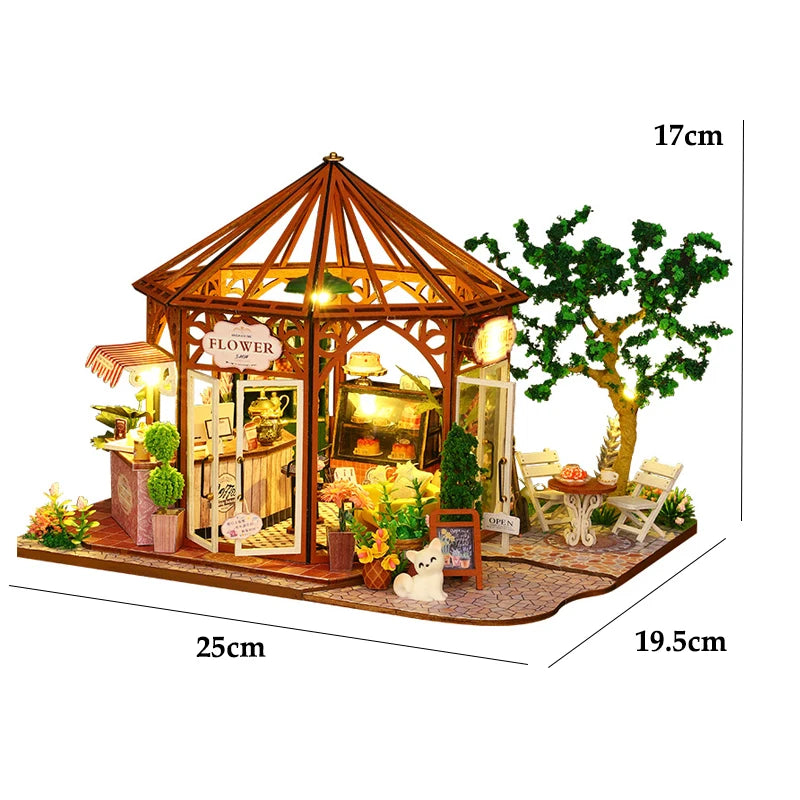 Wooden Miniature Doll House 3D Puzzle Assembly Building Model Kit Small Room Toys Home With Furniture Lighting Wooden Craft Gift | Tesoro Dolls