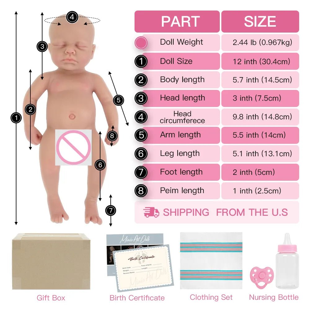 silicone micro preemie baby doll