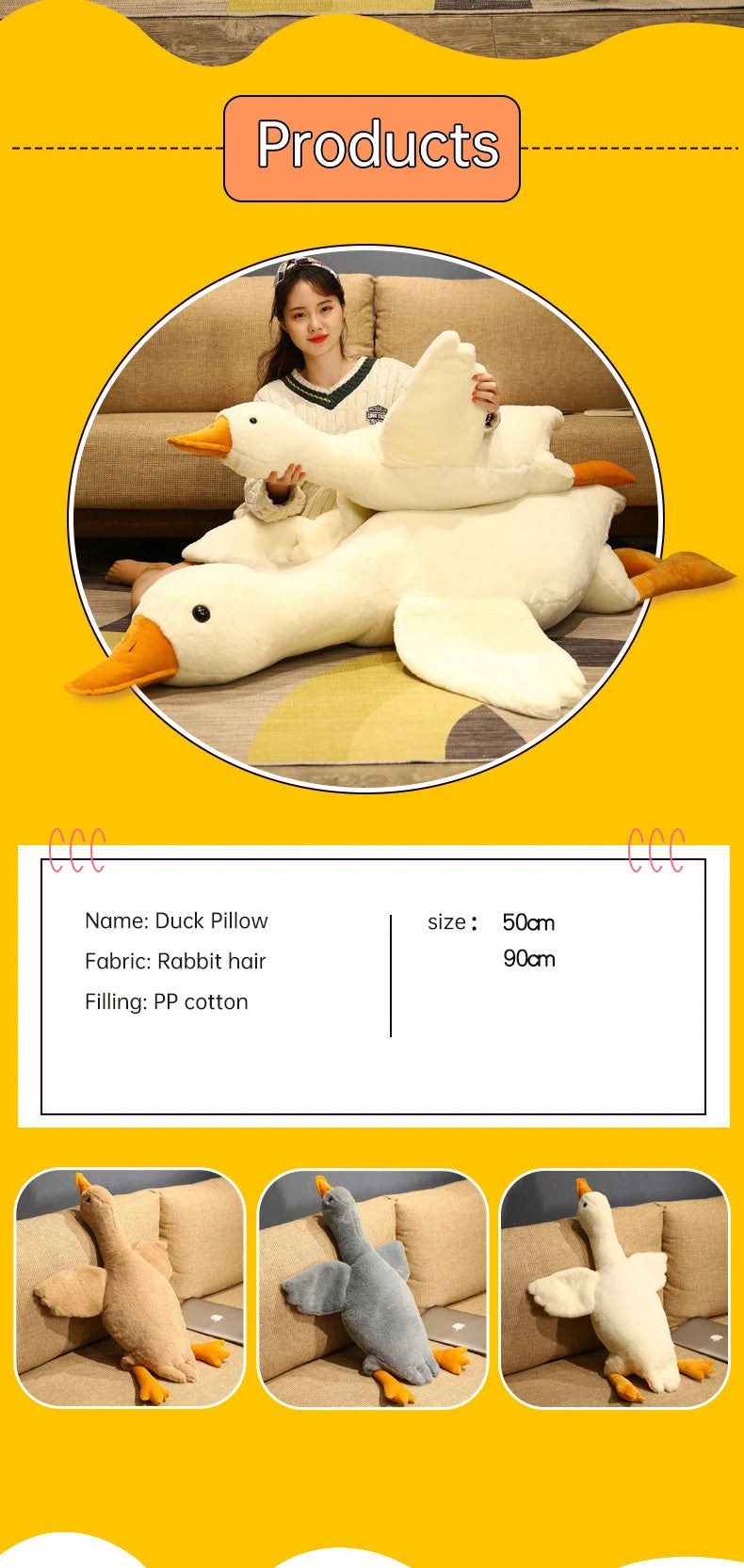 big goose plush toy fluffy duck stuffed doll cute animal swan plush toys sofa pillow home decor christmas gift